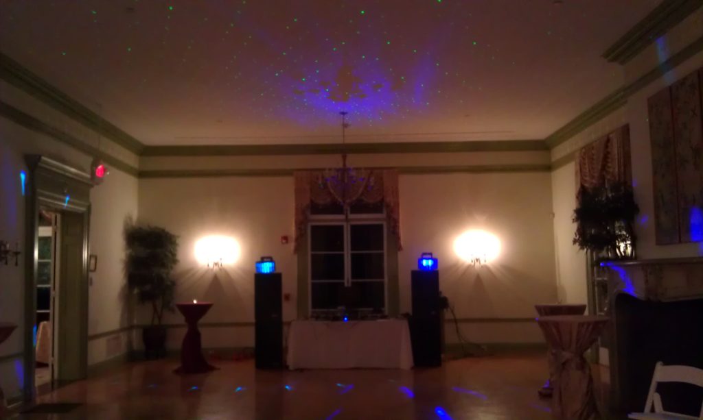 4 speaker with laser show wedding setup